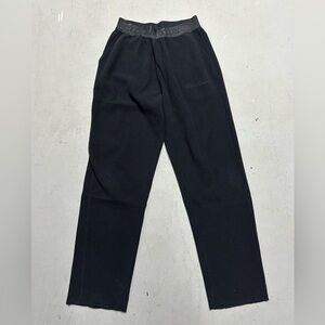 Cole Buxton Activewear Pants M Black Sweatpants Waffle Knit Raw Hem Wide Leg Men